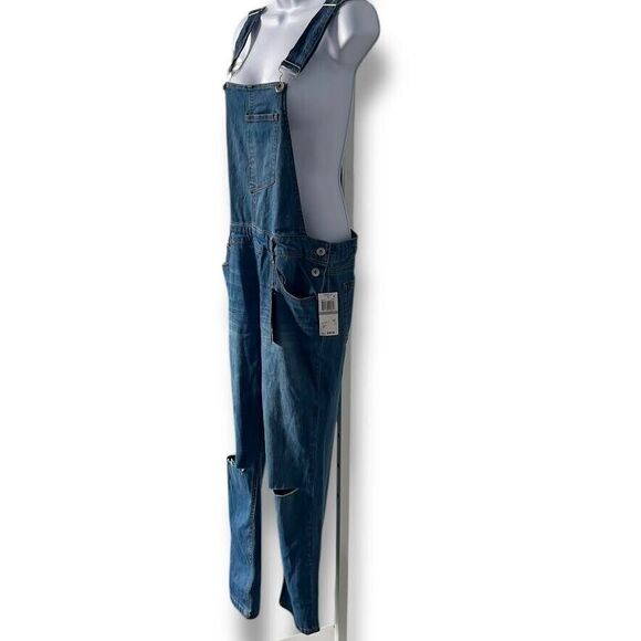 Dollhouse Overalls Juniors Sz 15 Blue Distressed Denim Country Girl Farmer NWT - Picture 5 of 16